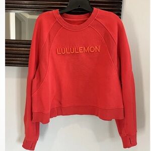 Lululemon Scuba Oversized Pullover Wordmark Red-Orange XL/XXL